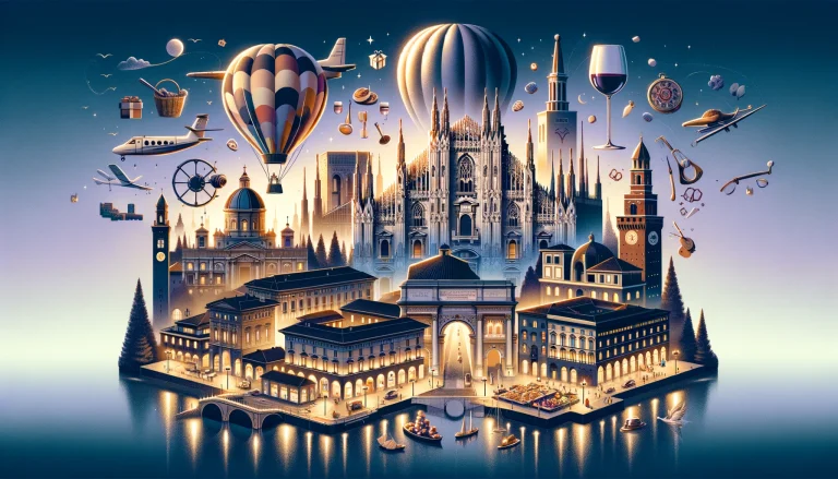 Gift experience in Milan. Milan's iconic landmarks and bustling streets, symbolizing diverse experiences for unique birthday gifts.