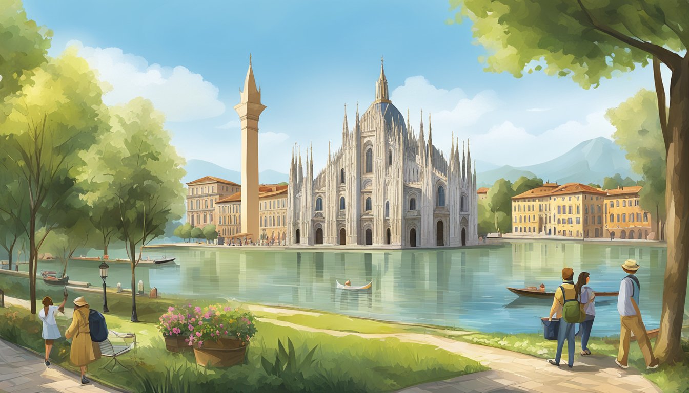 Discovering Milan's charming lakes and surrounding treasures for a day trip illustration