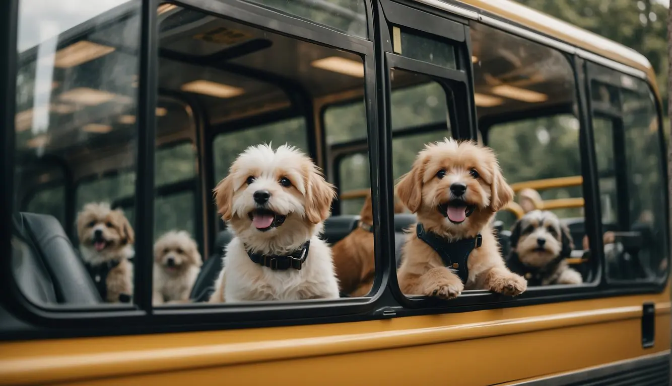 Dogs riding buses to Milan's parks. Happy pups playing