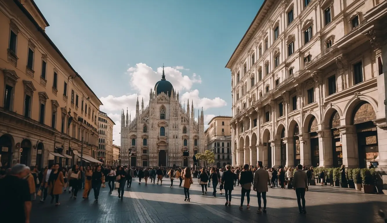 The bustling streets of Milan are lined with historic buildings and vibrant art galleries, showcasing the city's rich cultural heritage