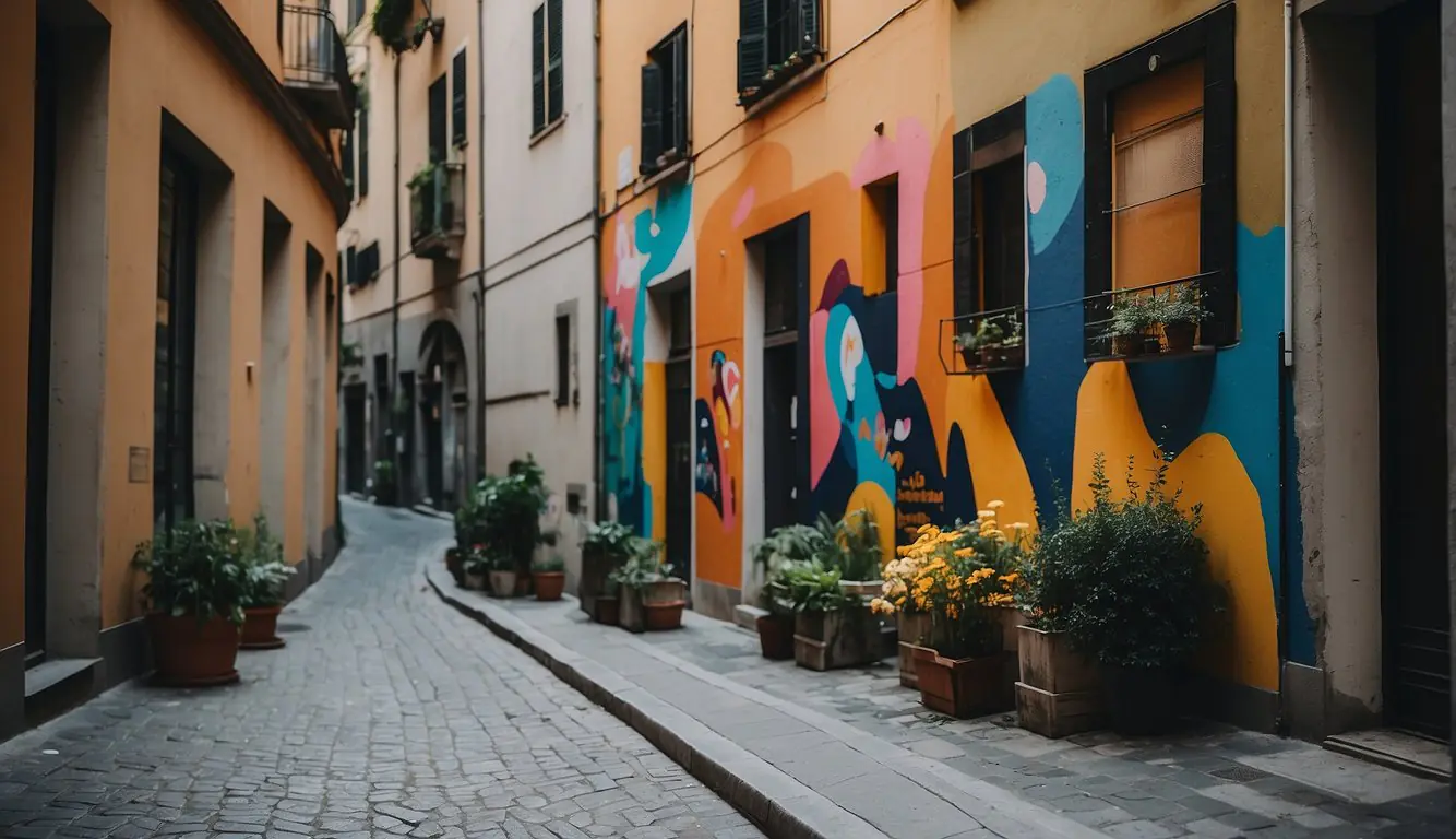 Vibrant street art adorns Milan's hidden alleys and courtyards, merging with high-end fashion displays