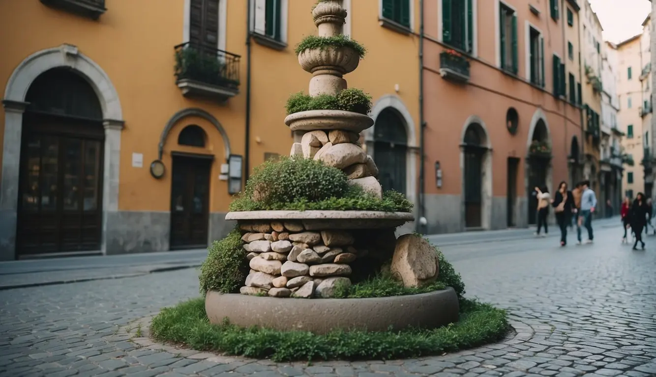 Discovering Milan's hidden art installations: winding cobblestone streets, vibrant murals, and whimsical sculptures tucked away in unexpected corners