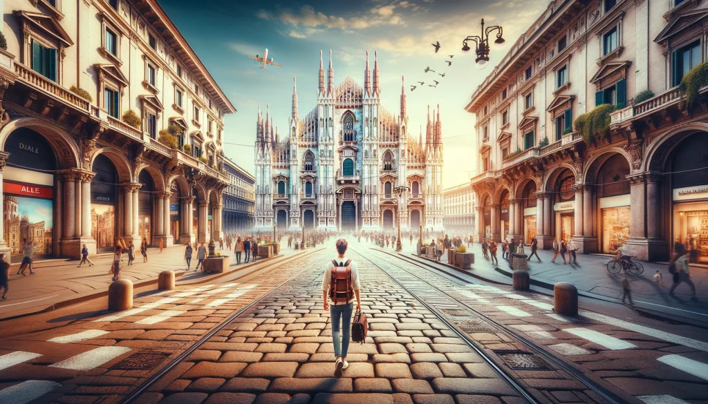 Milan walking tour. A picturesque view of Milan's historic streets and architectural wonders, encapsulating the essence of Milan walking tours.