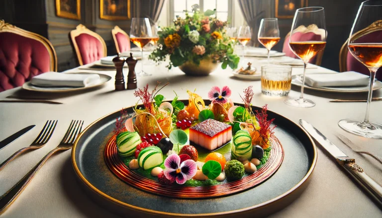 Michelin-Starred Chefs of Milan. Exquisite Michelin-starred dish from a top restaurant in Milan, featuring vibrant colors and meticulous presentation.