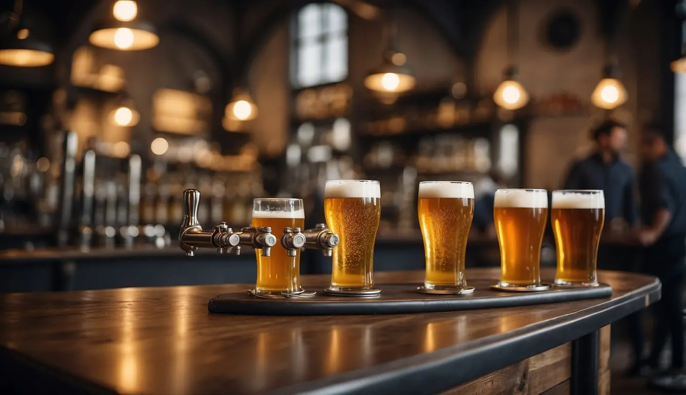 Craft beer bars in Milan buzz with lively chatter and clinking glasses. Industrial-chic decor and a vast array of beer taps create a vibrant atmosphere