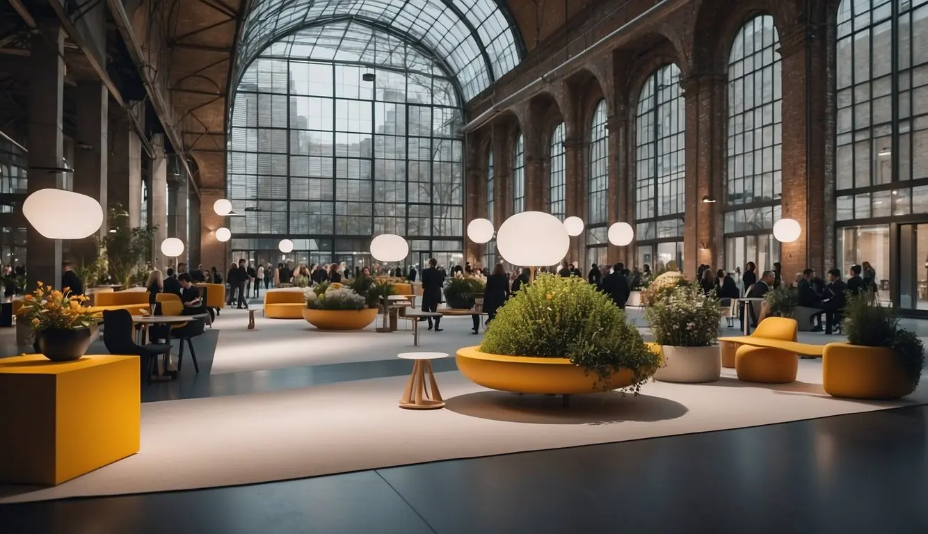 Design Free events at Milan Design Week buzz with creativity and innovation. The atmosphere is vibrant, with key figures engaging in dynamic discussions and exploring cutting-edge designs