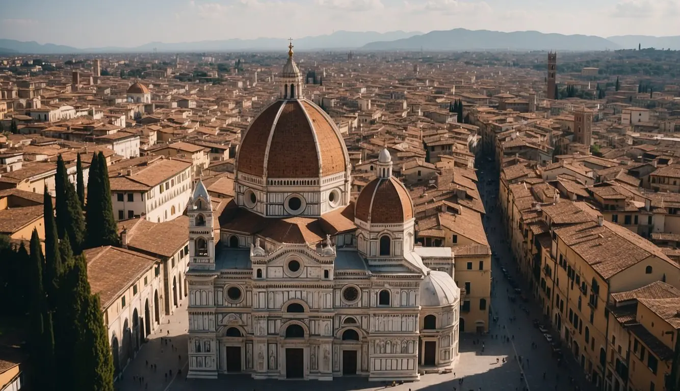 The Duomo's towering spires overlook bustling streets, while the intricate facade of Santa Maria delle Grazie draws in awe-struck visitors