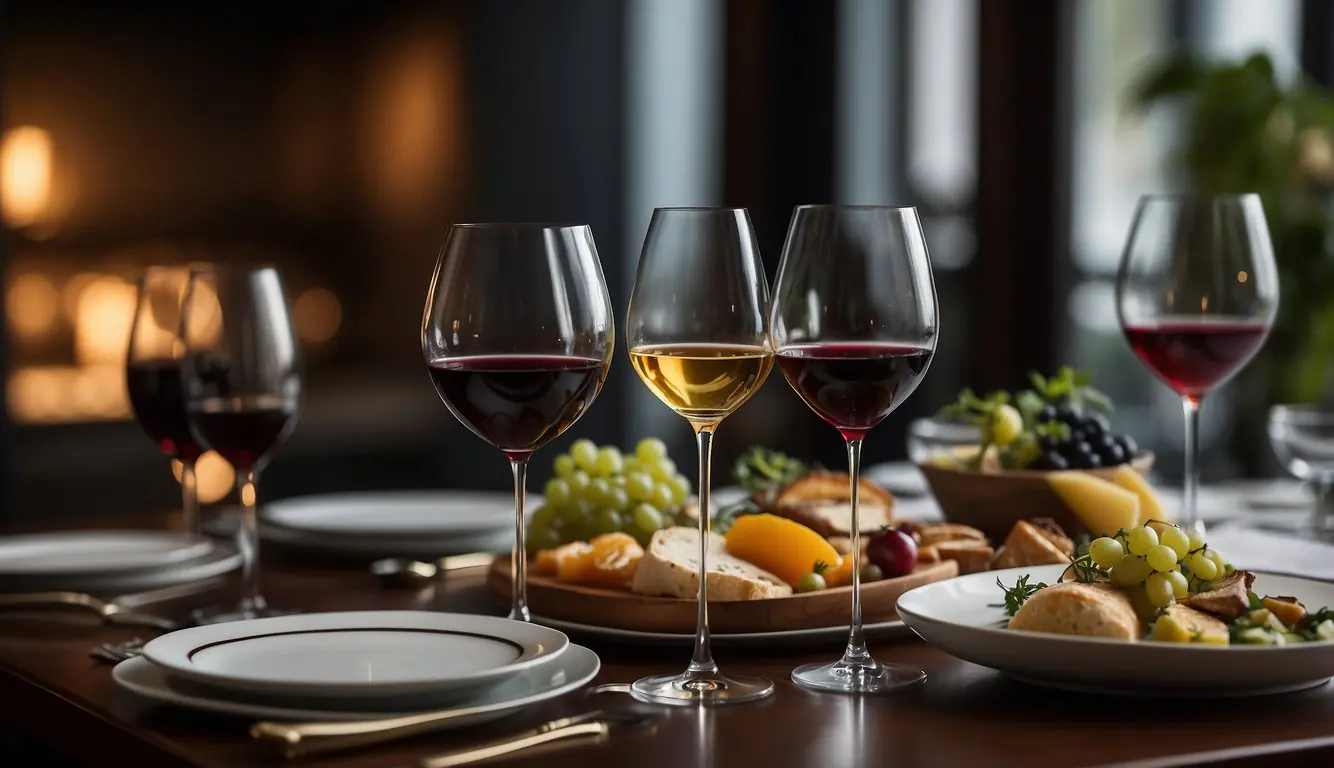 A grand dining room with elegant table settings, soft lighting, and artfully presented dishes at a Michelin-starred restaurant in Milan